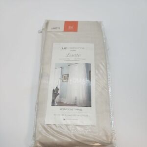 Liz Claiborne Lisette Ivory Rod-Pocket Sheer Panel 60"x84" New